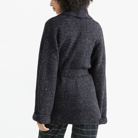 MADEWELL | Donegal Tie-Waist Cardigan Sweater "Thunder" Gray Wool Blend | Medium - Picture 2 of 9